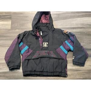 RARE Vintage 90's Anaheim Ducks NHL Center Ice Starter Jacket Size Small